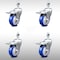 Service Caster 4 Inch SS Blue Polyurethane 1/2 Inch Threaded Stem Caster Set Total Lock Brake SCC-SSTSTTL20S414-PPUB-BLUE-121315-4 - alternate 1
